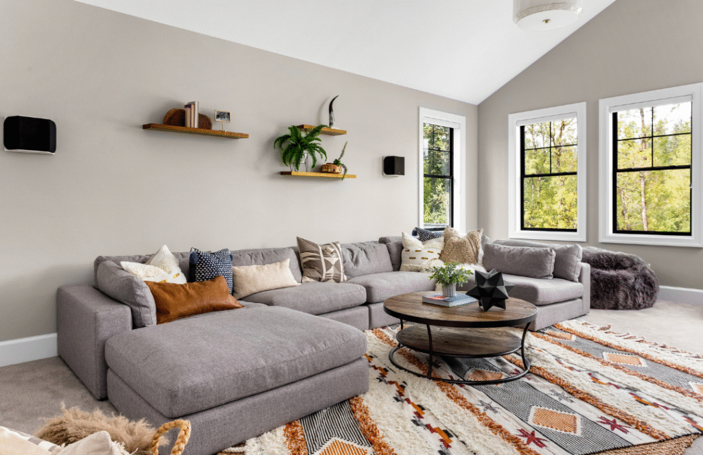 Living room renovation showcasing quality craftsmanship as part of general construction service in Orange County